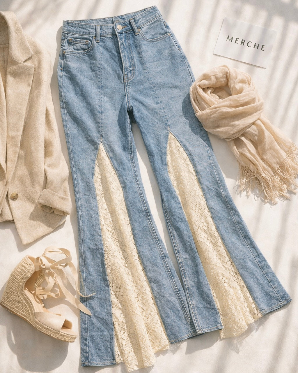 TOTAL SERVE LUXE LACE DETAIL JEANS