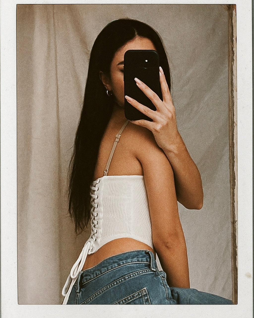 NOON MOON SEQUIN CONTRAST CORSET STYLE TOP