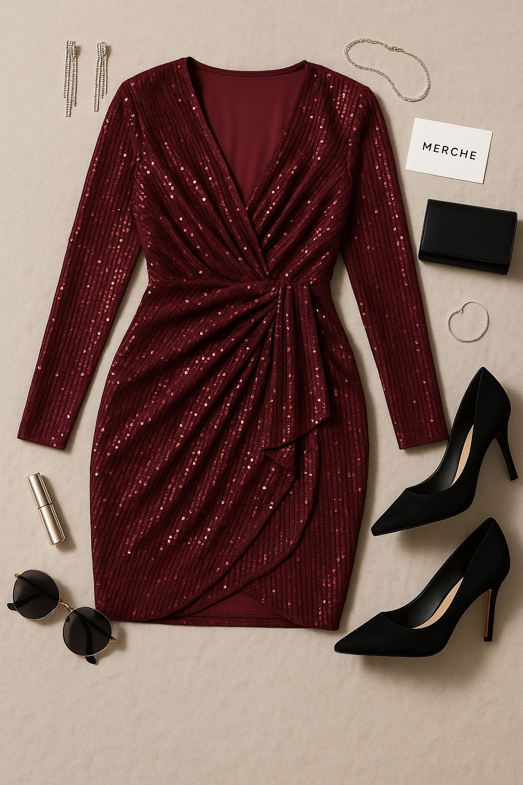 DIVINE RULER RED SEQUIN DRESS