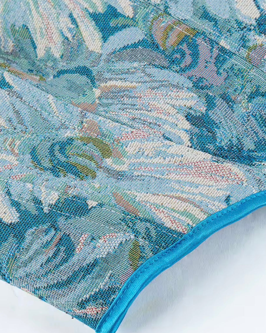 ITALIAN MOON BLUE JACQUARD CORSET