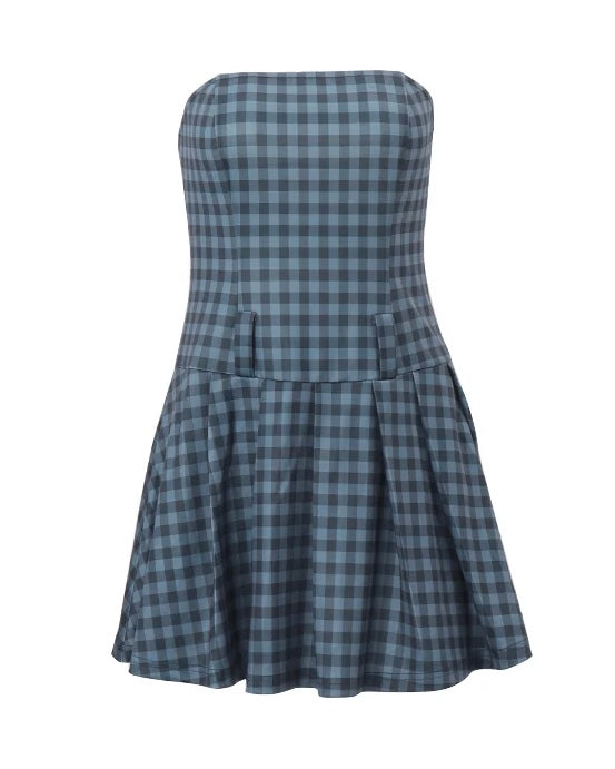 DANCING IN LOVE CHECKS MINI DRESS