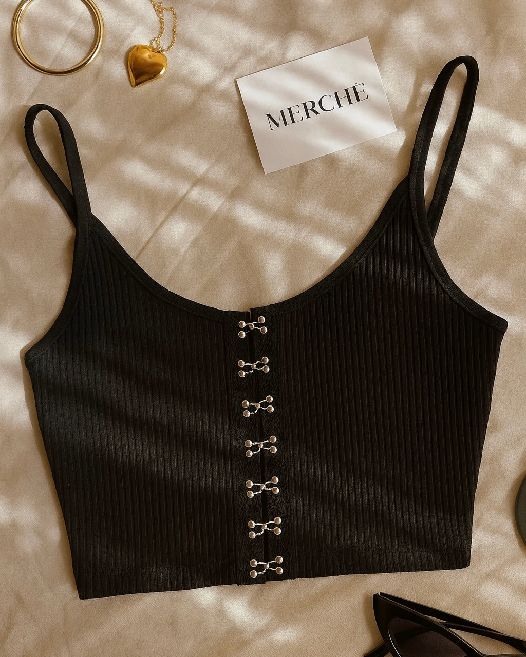 INDIE POP HOOK-EYE CAMI TOP