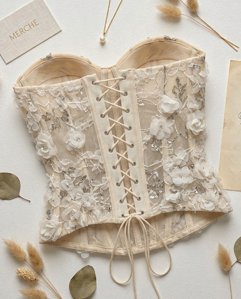 ANGELS IN THE DARK APPLIQUE EMBELLISHED CORSET