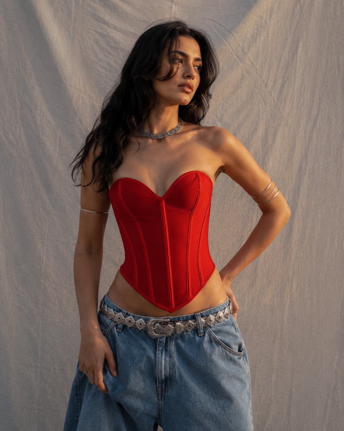 HOWDIE BABY FIRE RED SWEETHEART CORSET