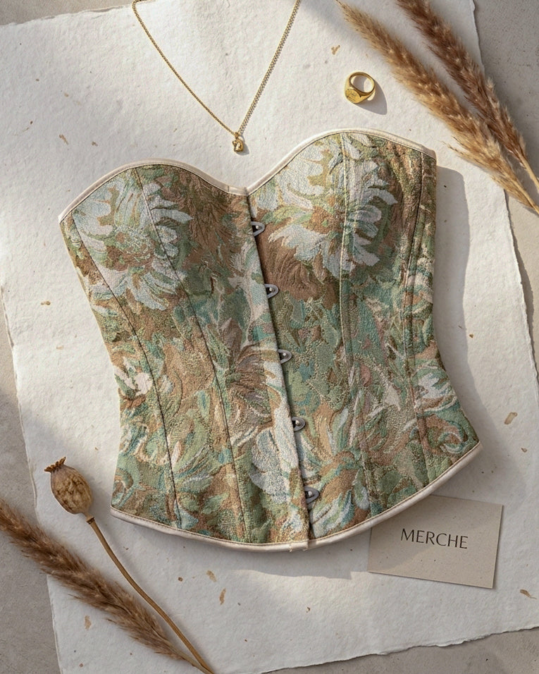 ENOUGH SAID FLORAL JACQUARD CORSET