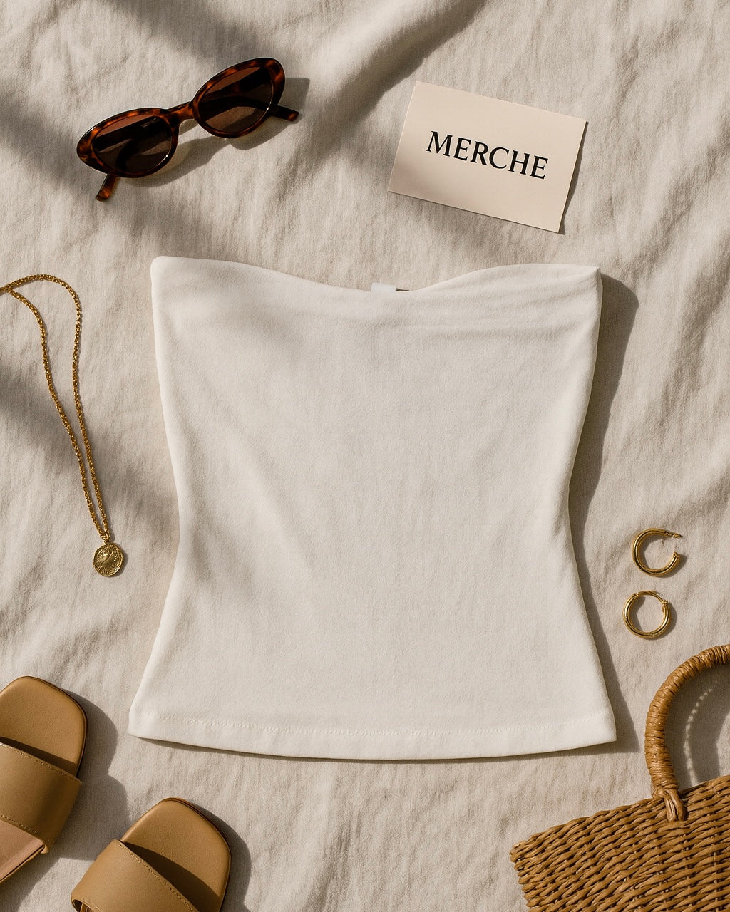 PRETTY ENCOUNTER PADDED WHITE BANDEAU TOP