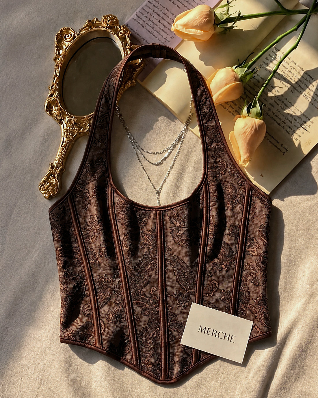 ESPRESSO MARTINI BONING HALTERNECK CORSET