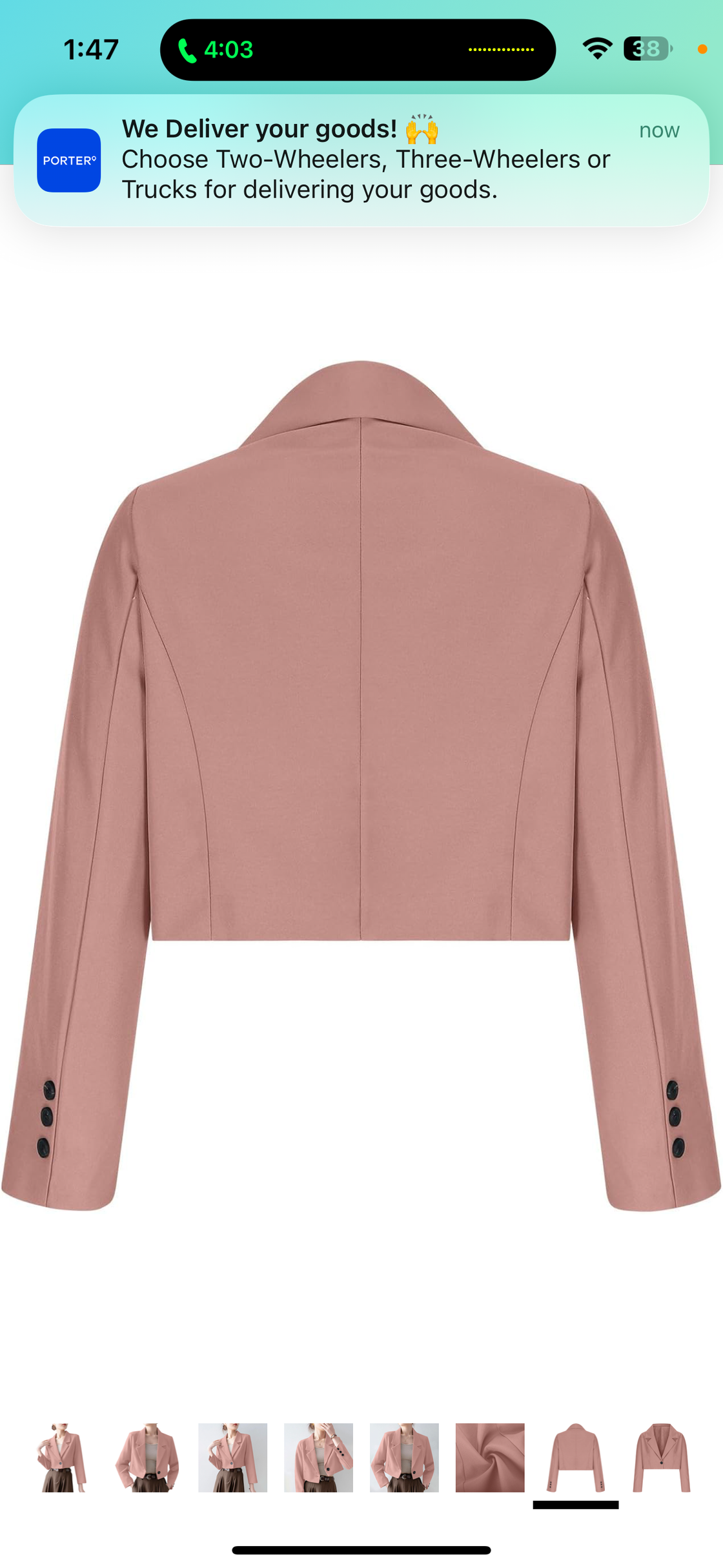 SHE LEADS DUSTY ROSE CROPPED BLAZER