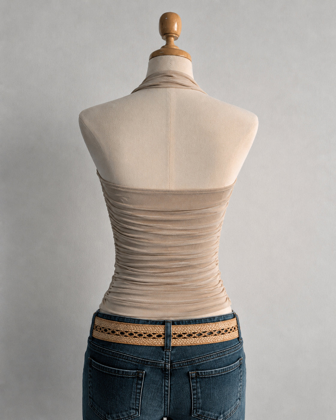 IBIZA SUMMER METAL DETAIL MESH HALTERNECK TOP