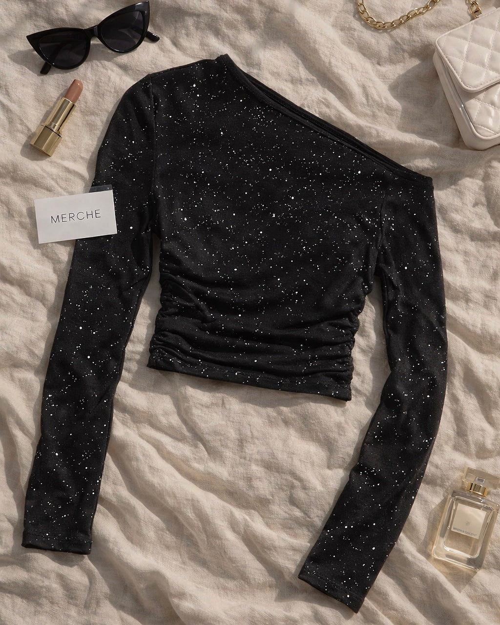 ANOTHER GALAXY SHIMMER OFF-SHOULDER TOP