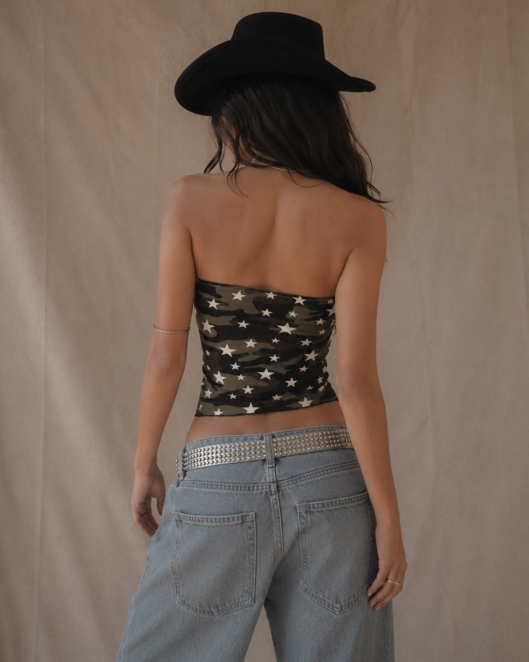 COMBAT MY STARS  PADDED TWISTED HANDKERCHIEF BANDEAU TOP