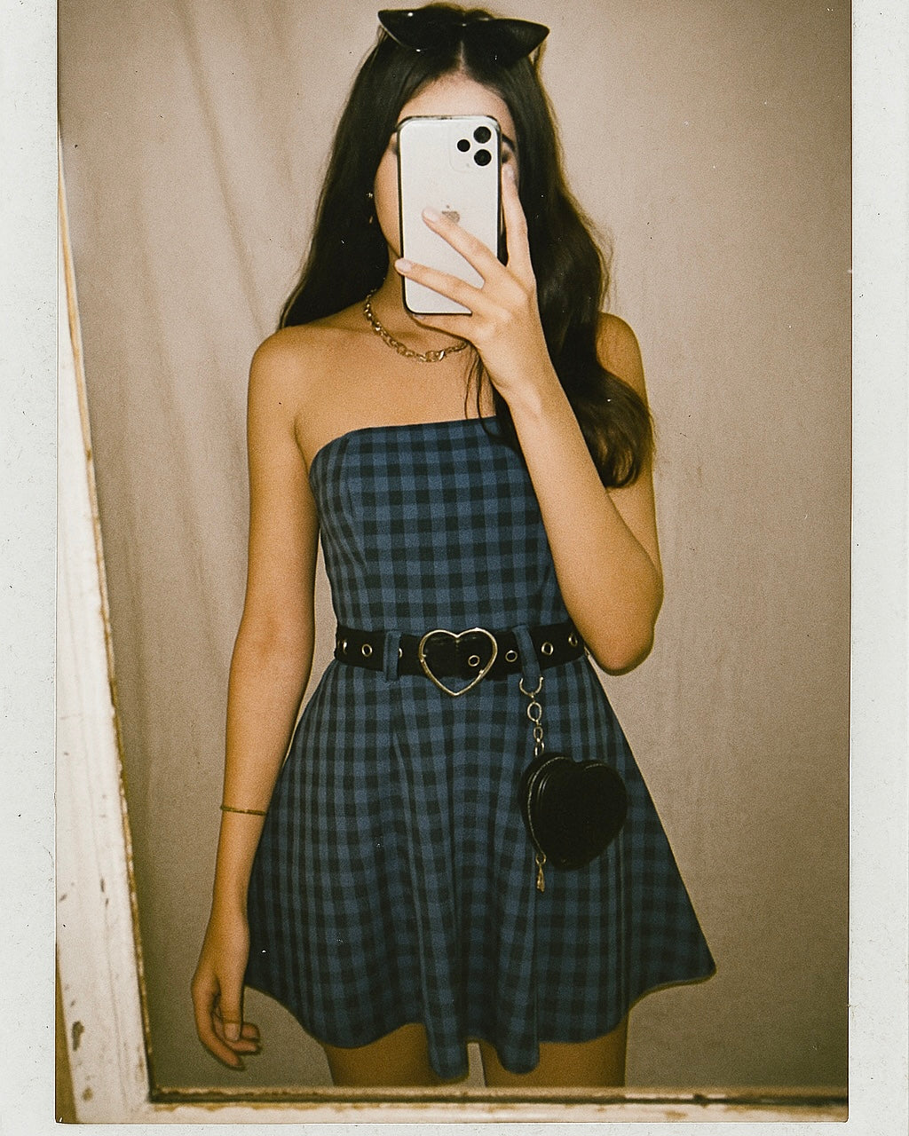DANCING IN LOVE CHECKS MINI DRESS