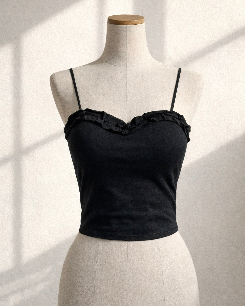 BEYOND BASIC PADDED BLACK CAMI TOP