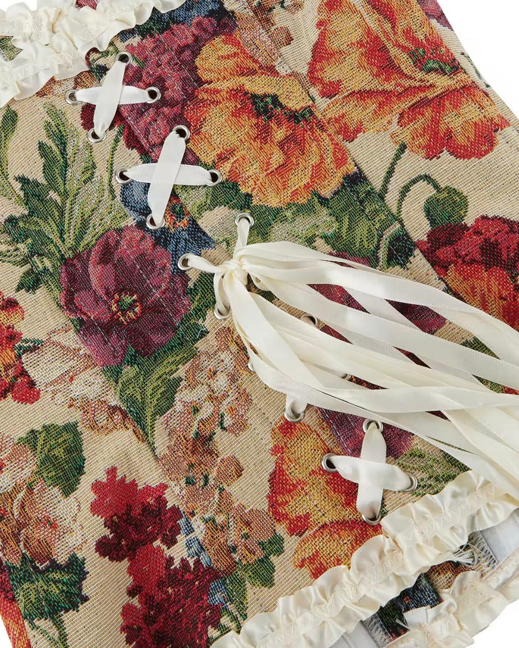 REGAL AND SASSY FLORAL JACQUARD CORSET