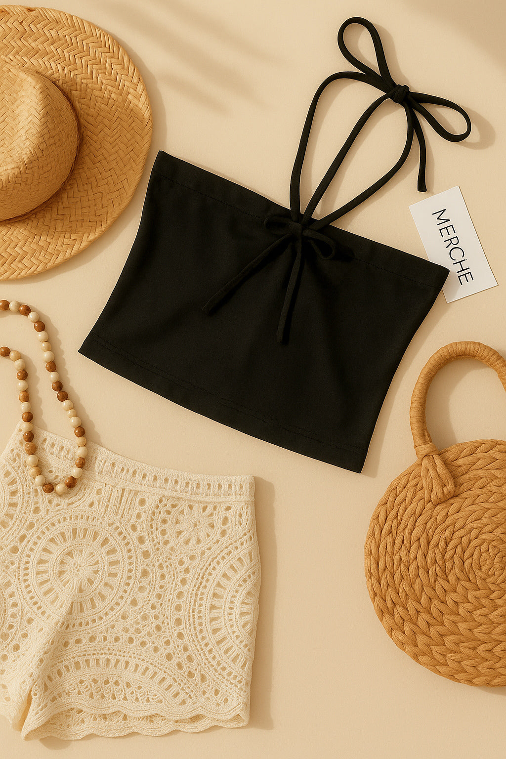GIRLY MOOD BLACK BANDEAU TOP