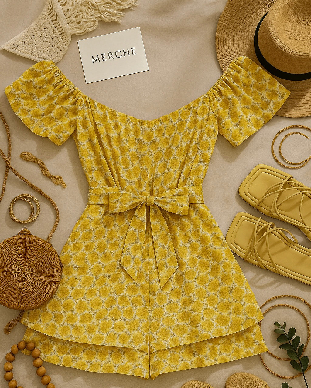 MEADOW MUSE YELLOW FLORAL PLAYSUIT