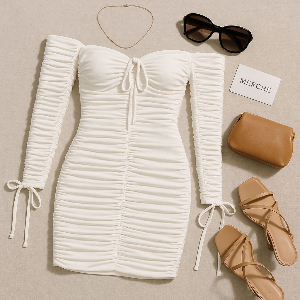 BEACH CLUB BARBIE WHITE DRESS