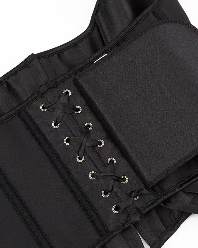 BAY OF GLAM BONING DETAIL CORSETED HALTERNECK TOP