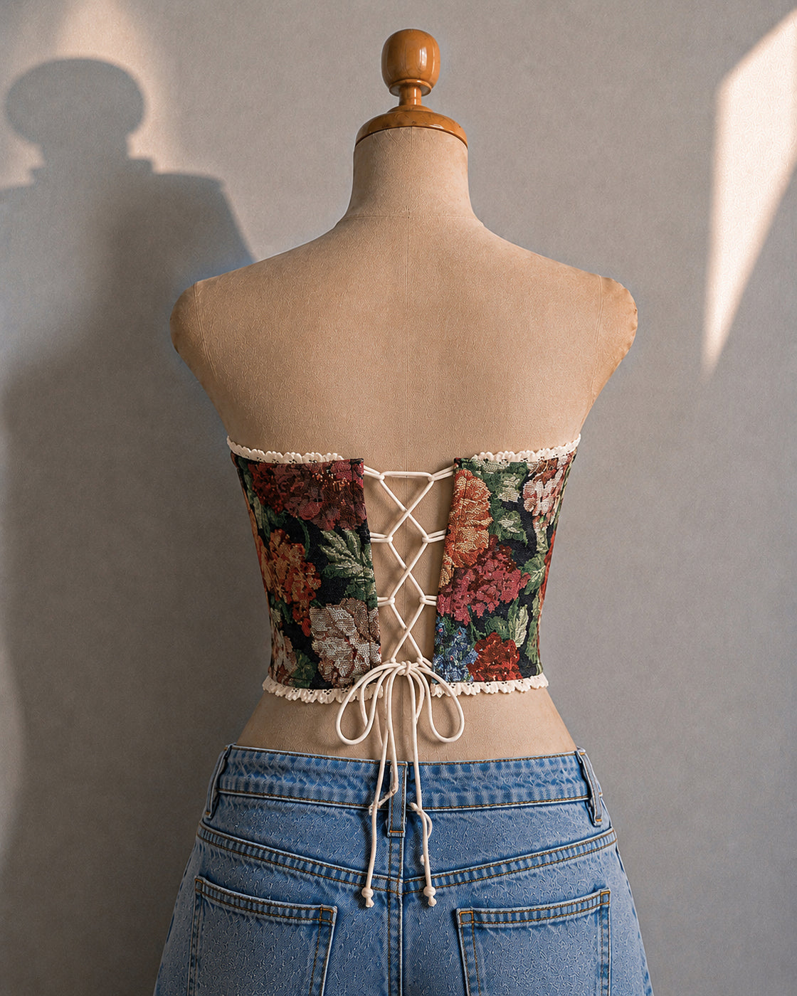 GOOD OLD DAYS FLORAL JACQUARD CORSET