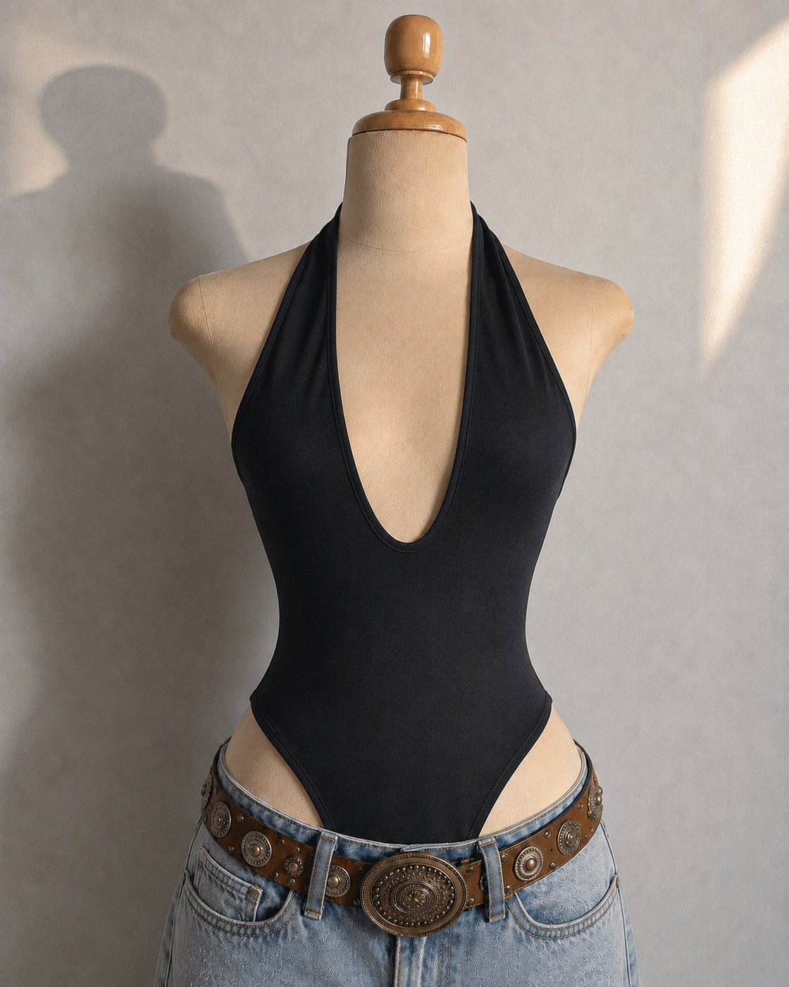 DARKER THAN YOUR SOUL STAPLE BLACK BODYSUIT