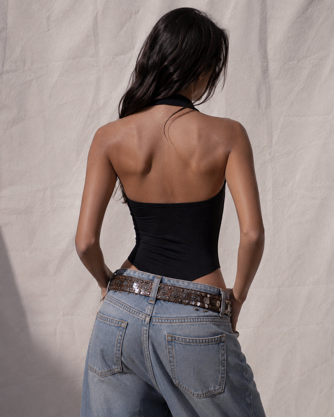 DARKER THAN YOUR SOUL STAPLE BLACK BODYSUIT