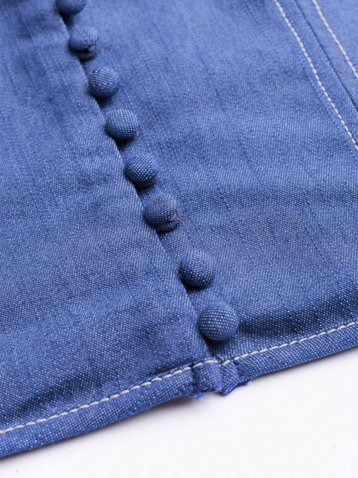 FIND MY CROWN DENIM BANDEAU TOP