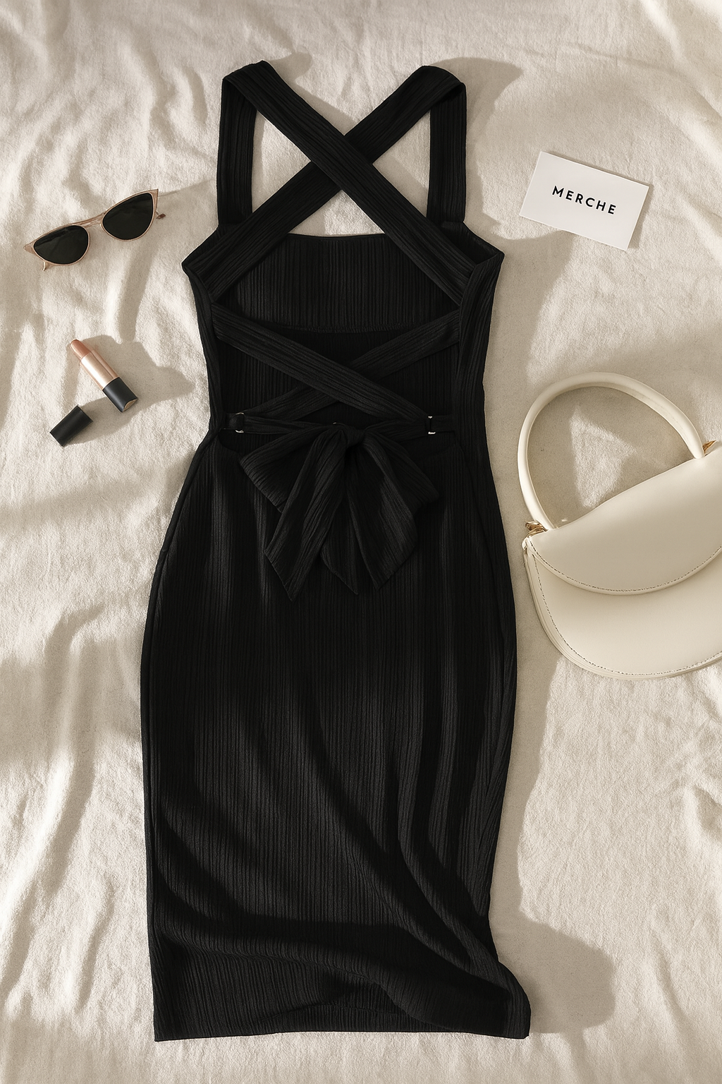 COCONUTS FOR YOU BLACK CROSS-BACK MAXI DRESS