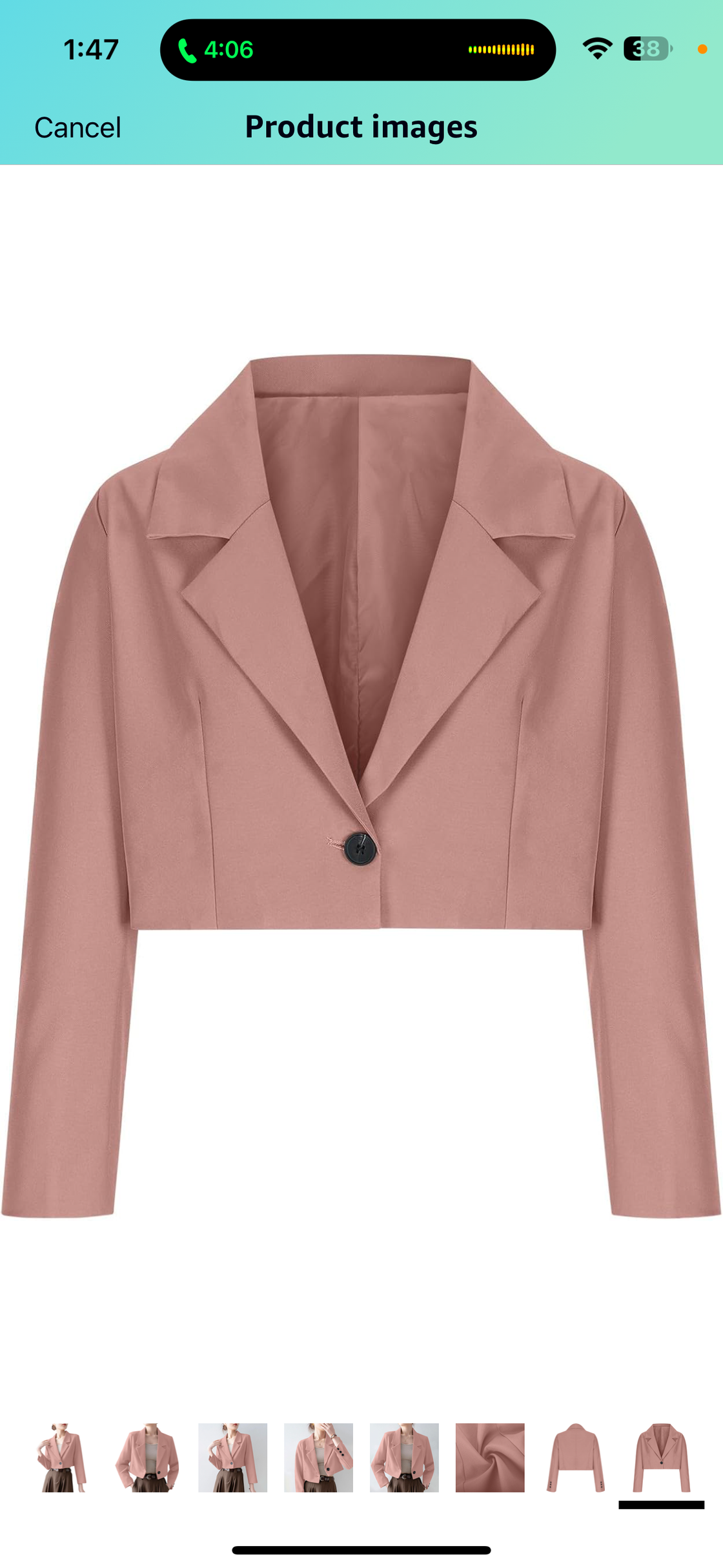 SHE LEADS DUSTY ROSE CROPPED BLAZER