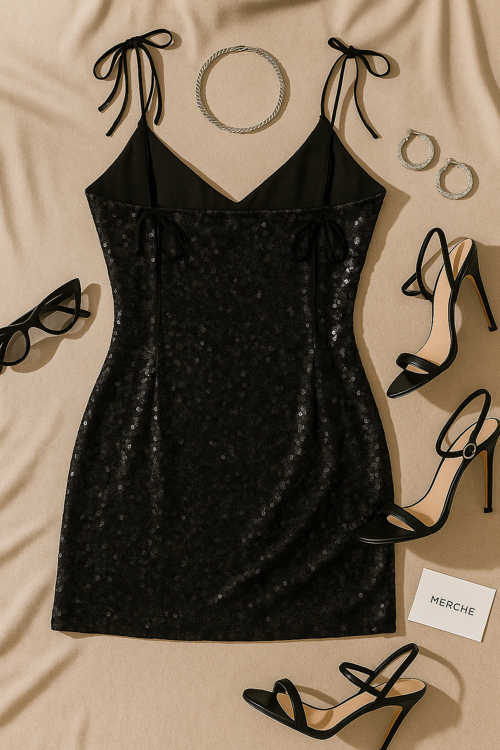 MIDNIGHT SHADOWS BLACK SEQUIN DRESS
