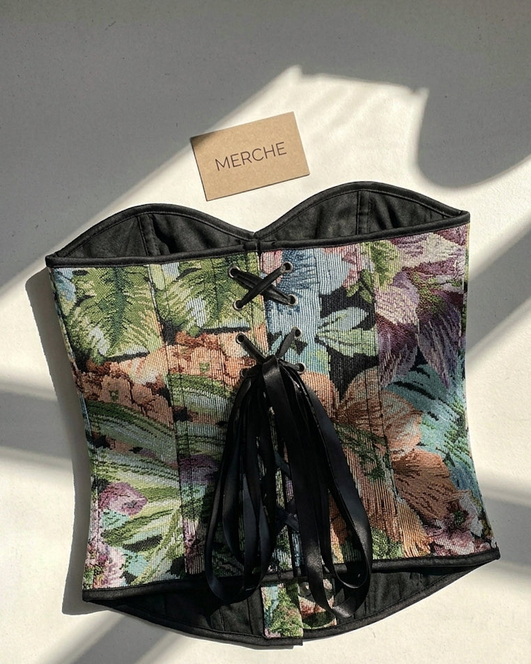 WILD ROOTS FLORAL JACQUARD CORSET