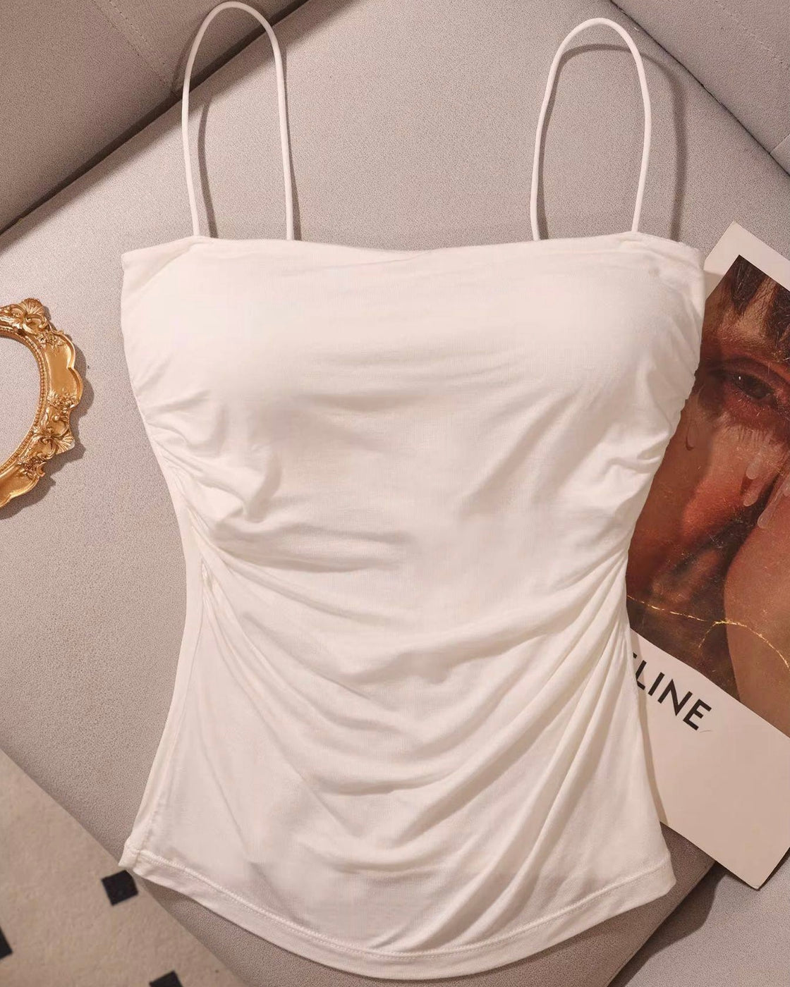STREET ELEVEN PADDED WHITE CAMI TOP