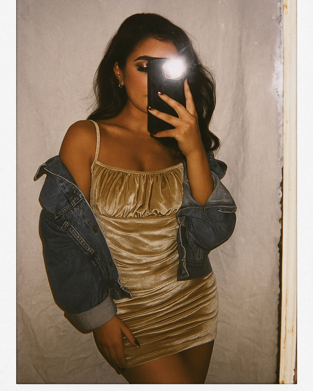 BEST NEWS VELOUR SLIP DRESS