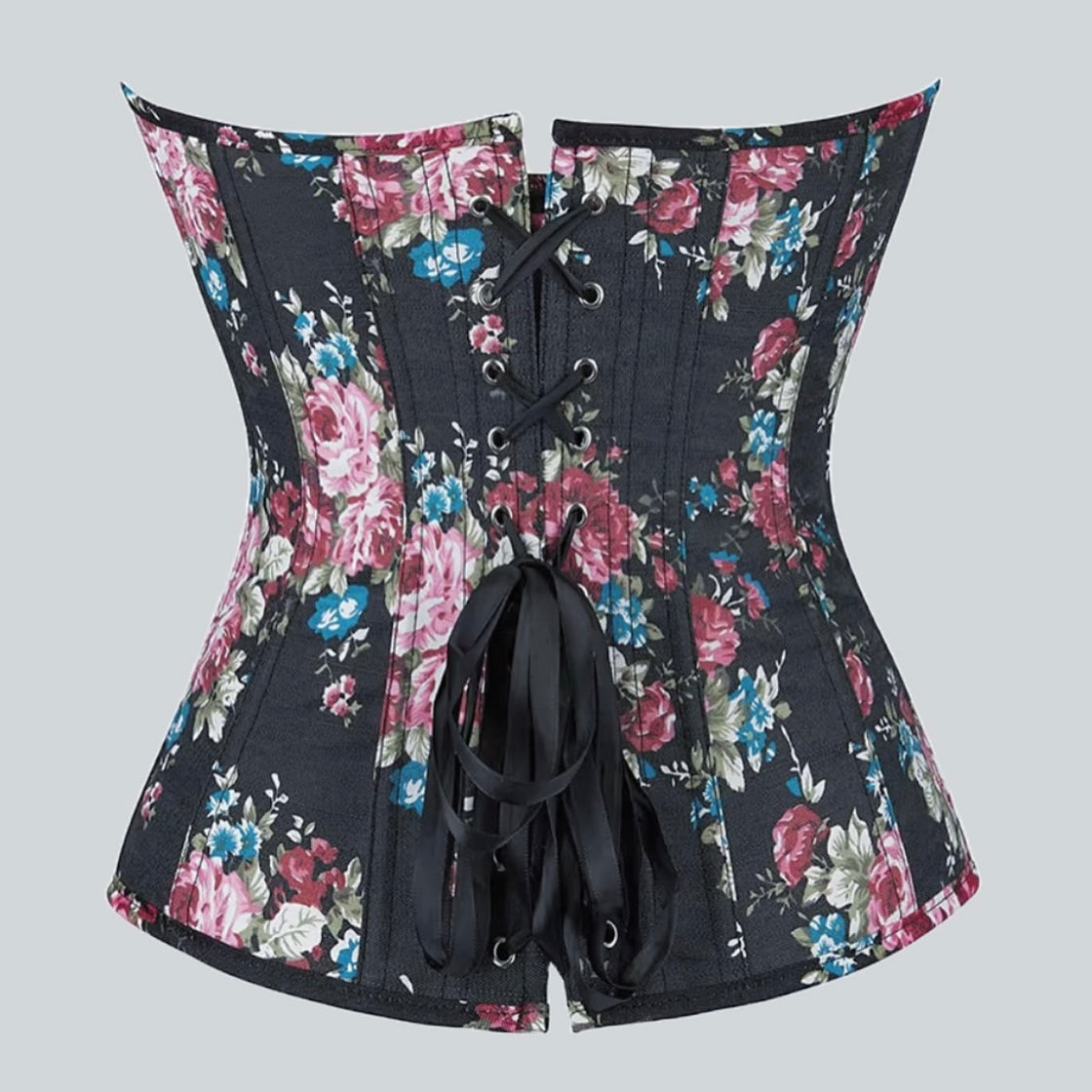 AFTER MIDNIGHT FAUX DENIM CORSET