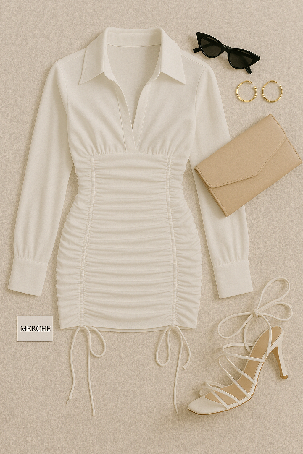 BAY GIRL LUXE WHITE SHIRT DRESS
