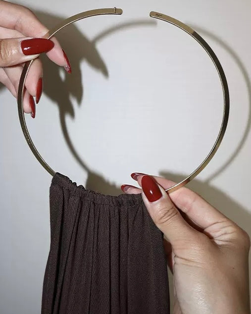 ALMOST UNFAIR METAL RING DETAIL BACKLESS TIE-UP DRESS