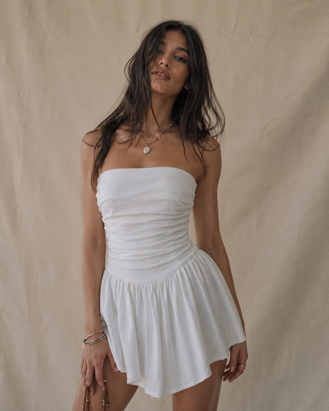 DANCE UNTIL SUNRISE WHITE FLARE DRESS