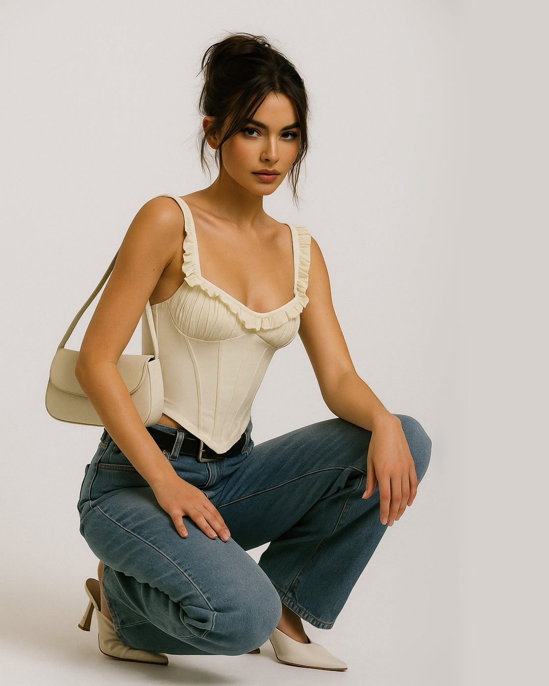 AUTUMN MORNING IVORY RUFFLE TOP