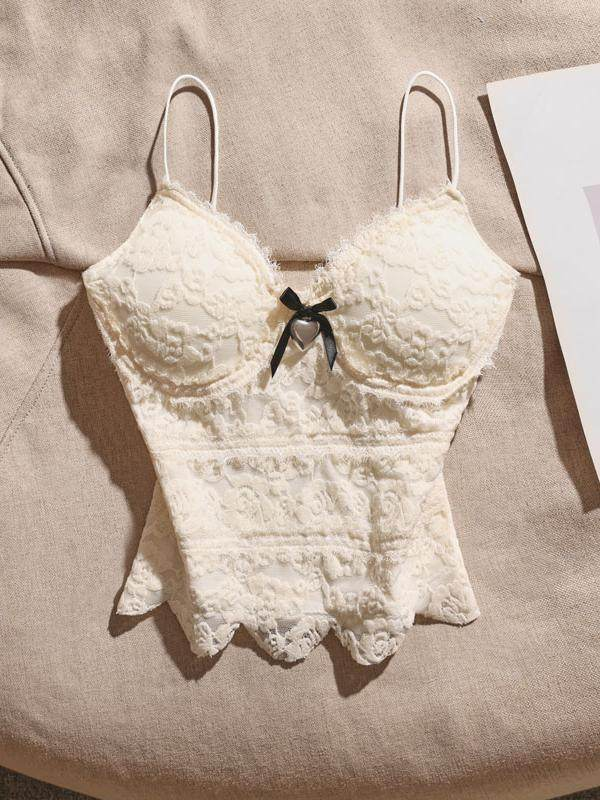 FRENCH SUN PADDED LACE CAMI TOP