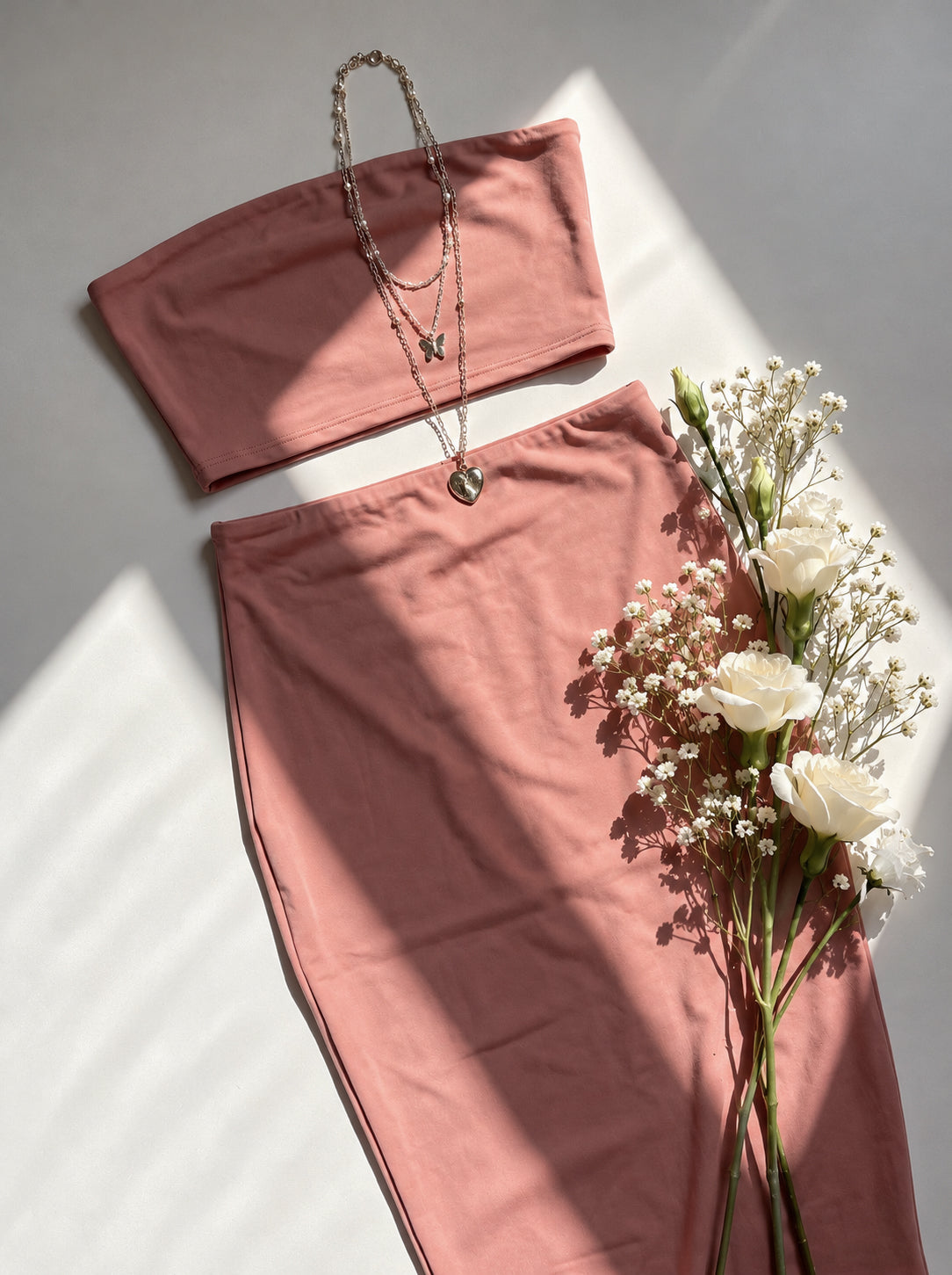 CLEAN KILL DUSTY PEACH MIDI CO-ORD SET