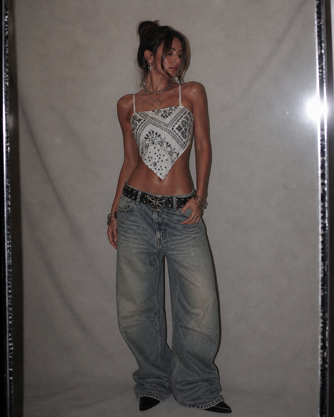 ISLAND BEING BOHO PRINT BANDANA CAMI TOP