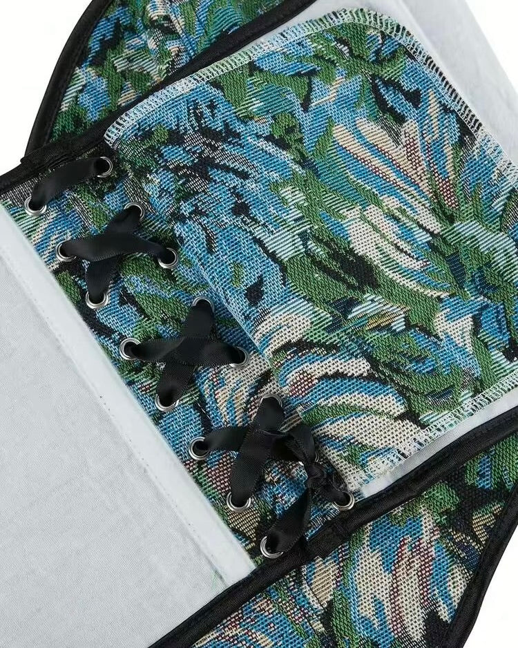 NOT YOUR EVE FLORAL JACQUARD CORSET