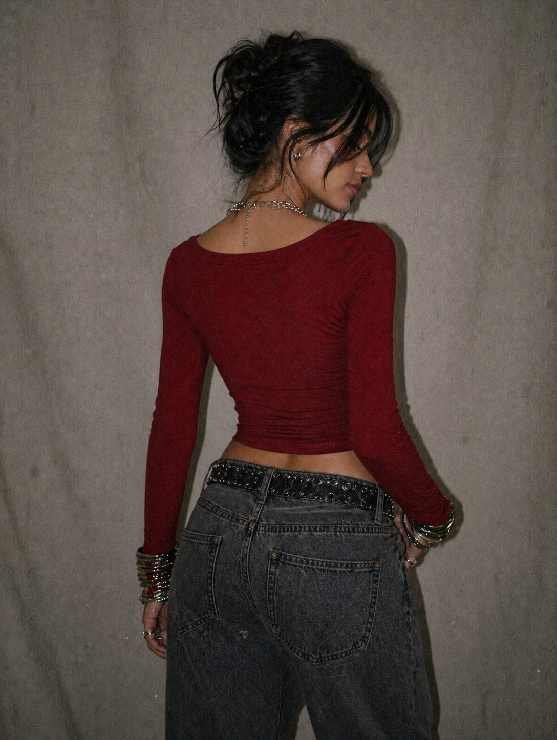 CHILL FIT RIBBED RED TOP