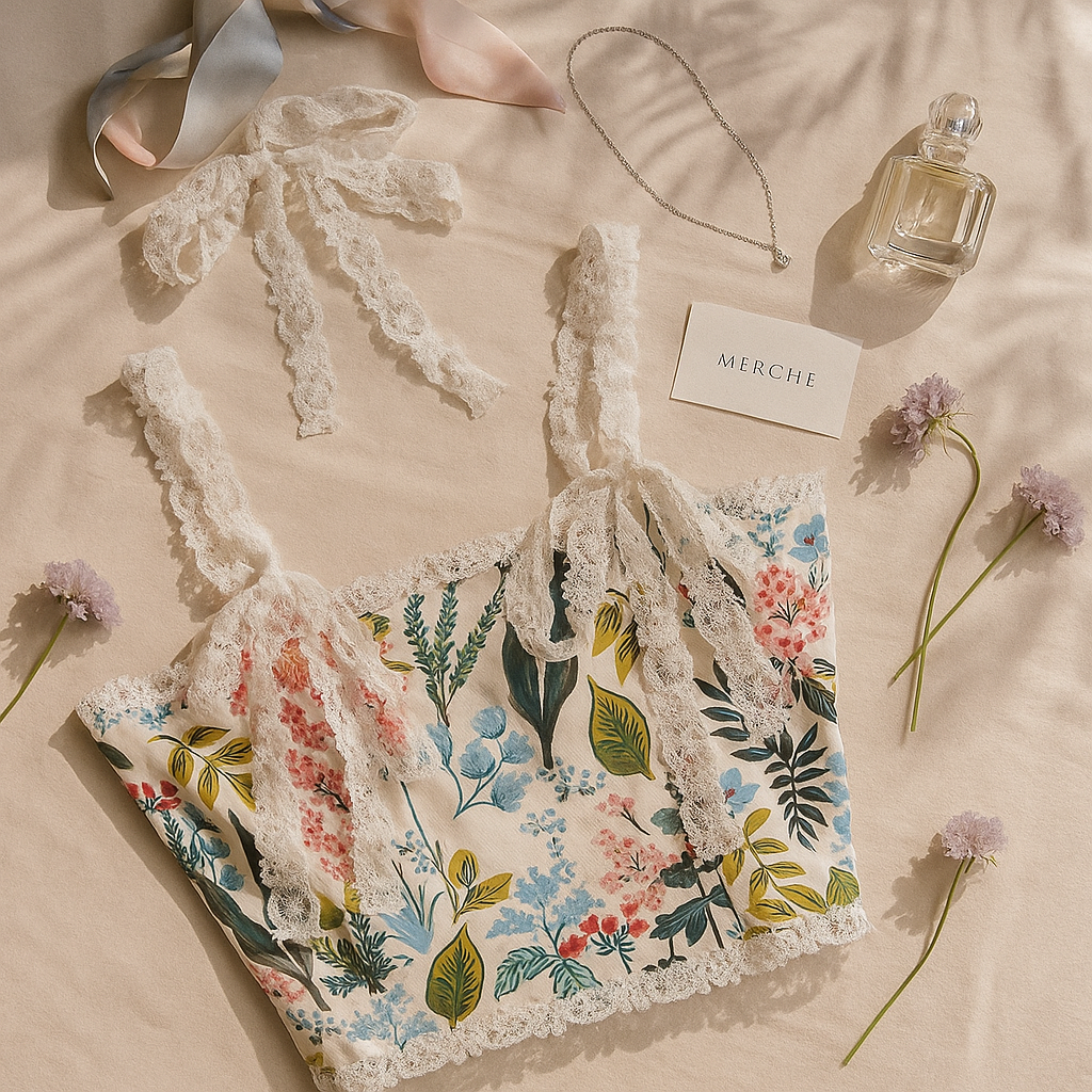 FEELING TOXIC PEACH FLORAL LACE-UP TOP