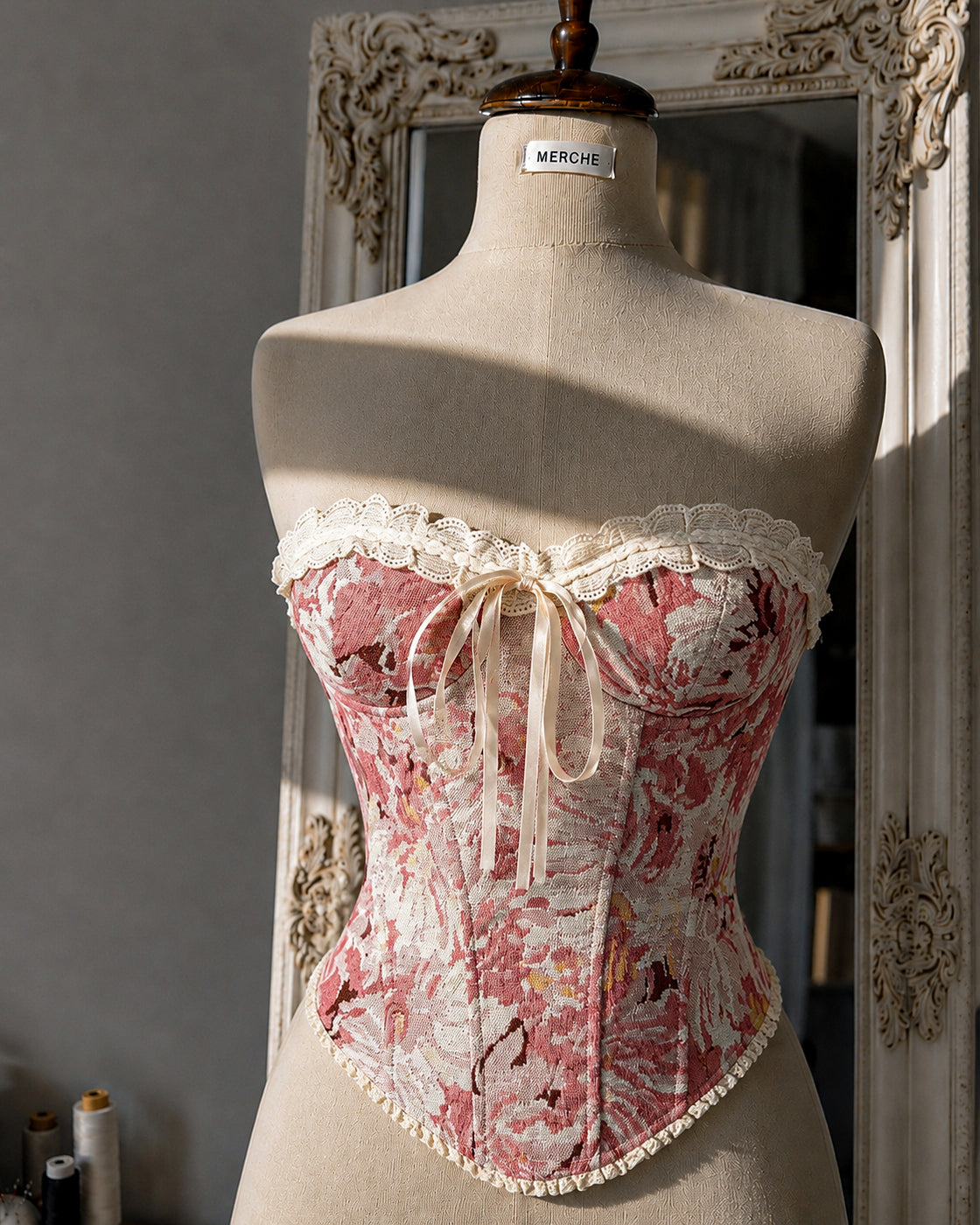 BELLA PANICS FLORAL JACQUARD CORSET