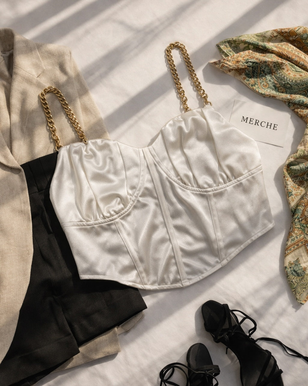 GOING VIRAL CHAIN DETAIL WHITE TOP