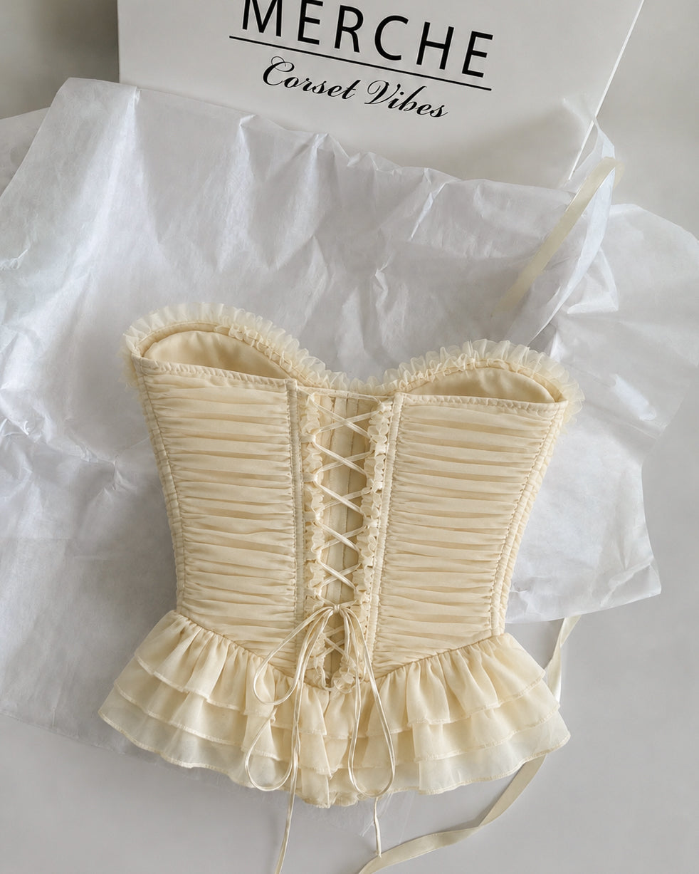 FROM A SITCOM RUFFLE AND LACE TRIM LUXE CORSET