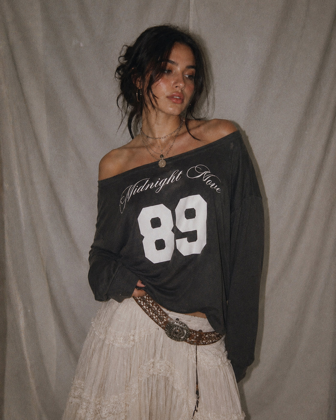 BE MY MUSE OVERSIZED OFF-SHOULDER TOP