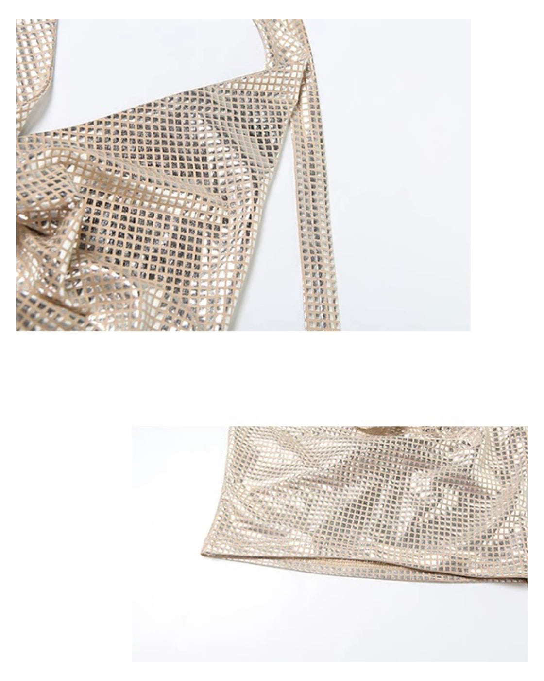 NEVER HAVE I EVER FOILED HALTERNECK TOP