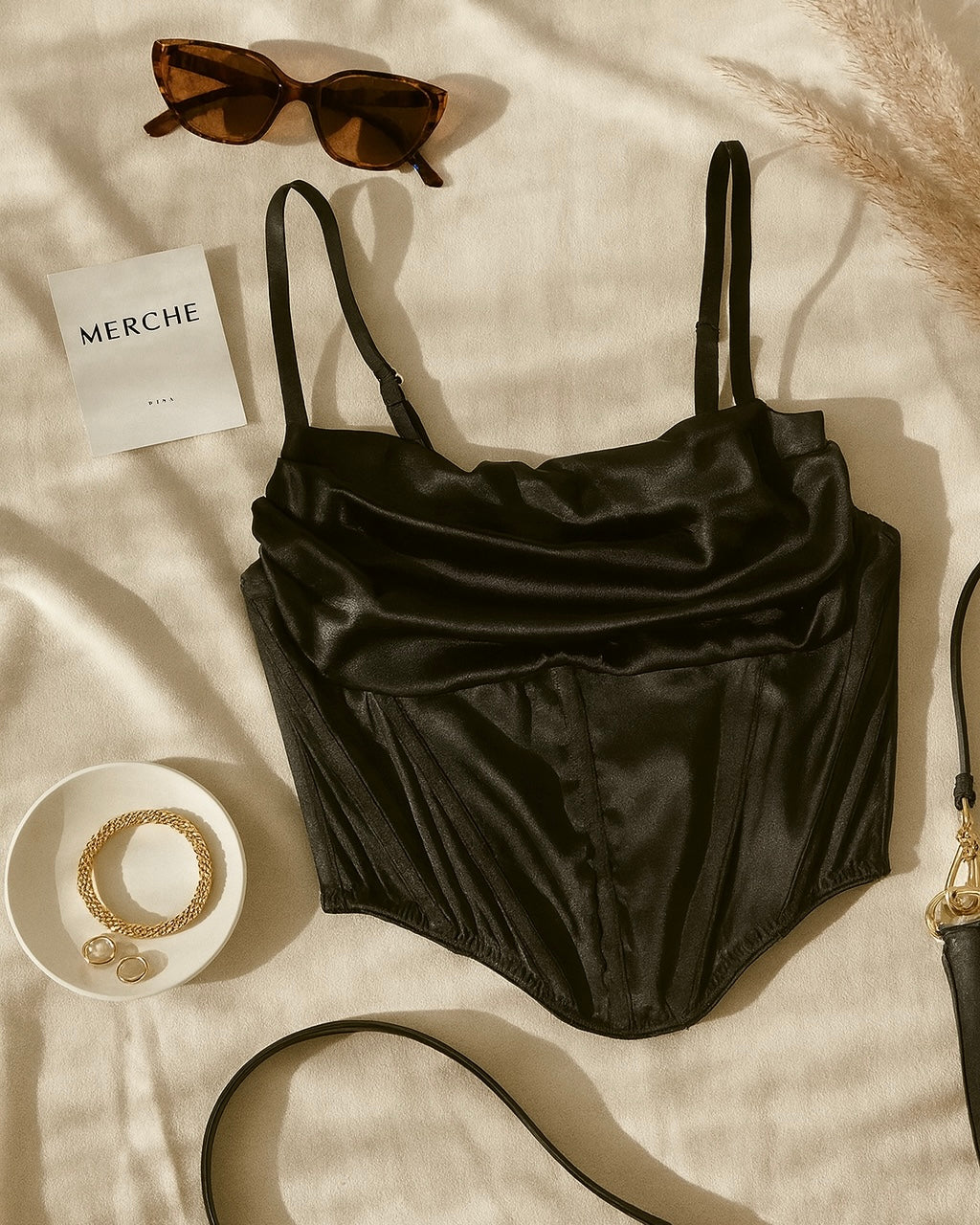 UNBOTHERED CLUB BLACK LUXE TOP