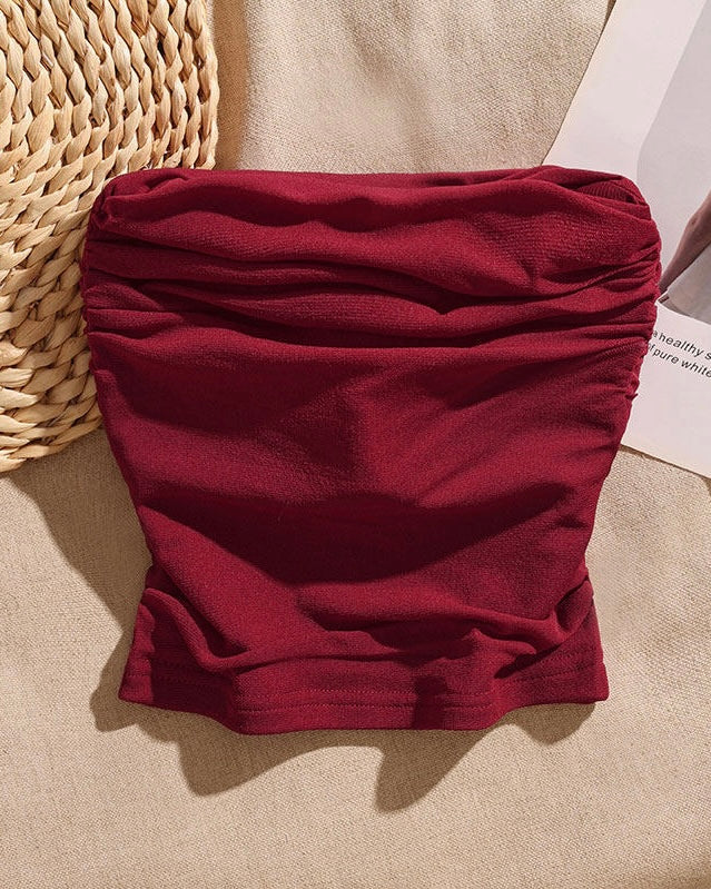 CONFESSIONS RED BANDEAU TOP